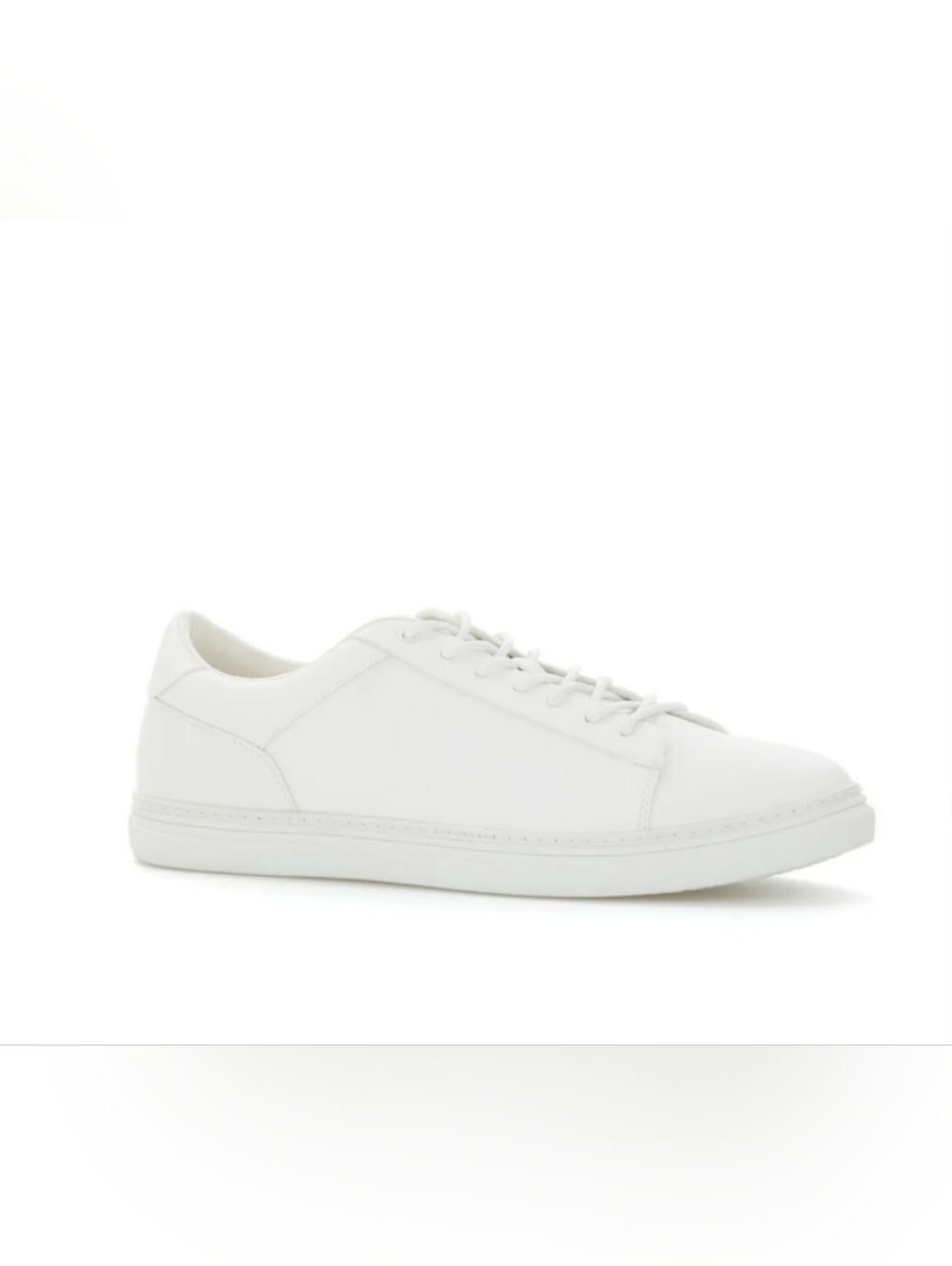 Cubavera Men's All-White Leather Low-Top Sneakers
